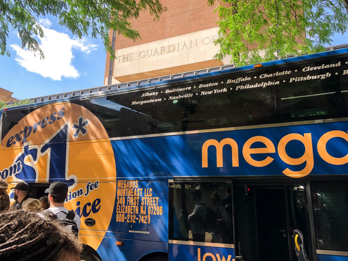 Side of a Megabus bus