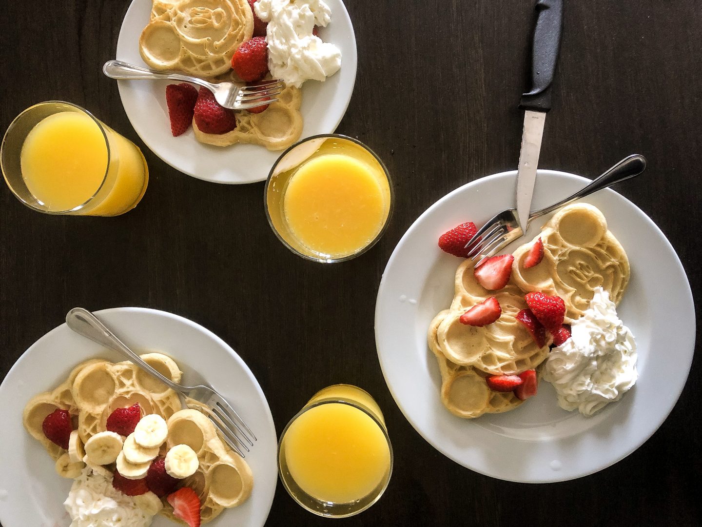 Disney in room breakfast idea - mickey waffles